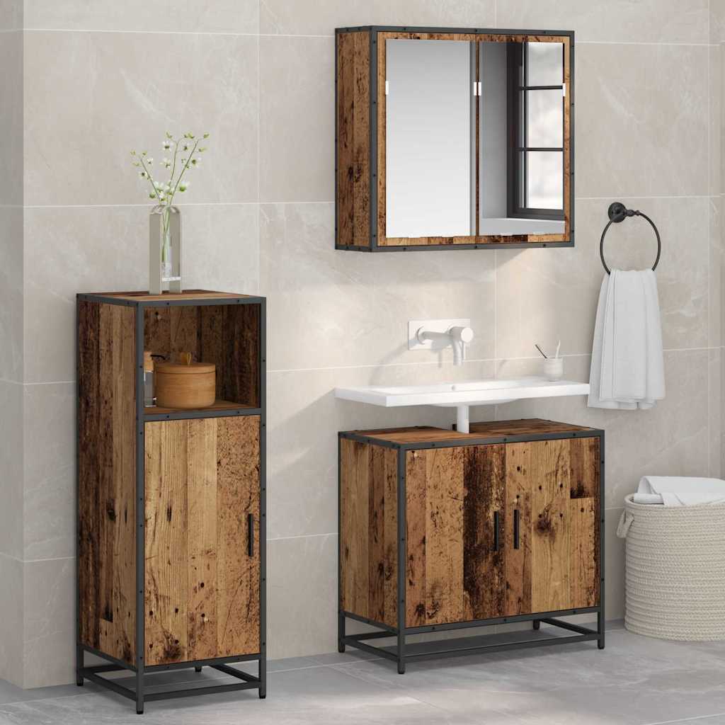 vidaXL Badkamerkast 35x37,5x100 cm bewerkt hout zwart - Aashly