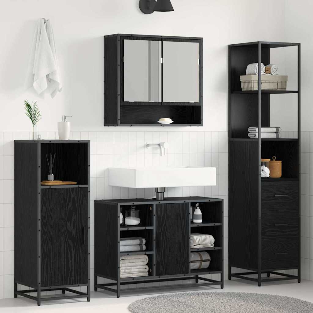 vidaXL Badkamerkast 35x37,5x166cm bewerkt hout grijs sonoma eikenkleur - Aashly