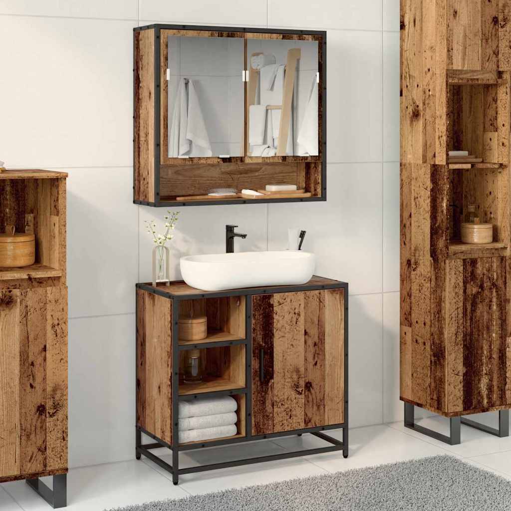 vidaXL Wastafelkast 65x33x60 cm bewerkt hout sonoma eikenkleurig - Aashly