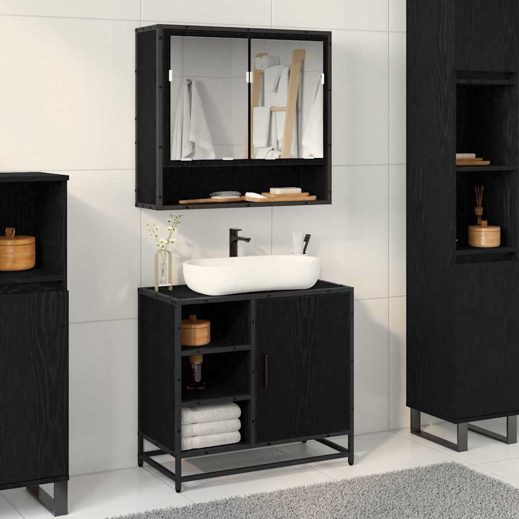 vidaXL Wastafelkast 65x33x60 cm bewerkt hout sonoma eikenkleurig - Aashly