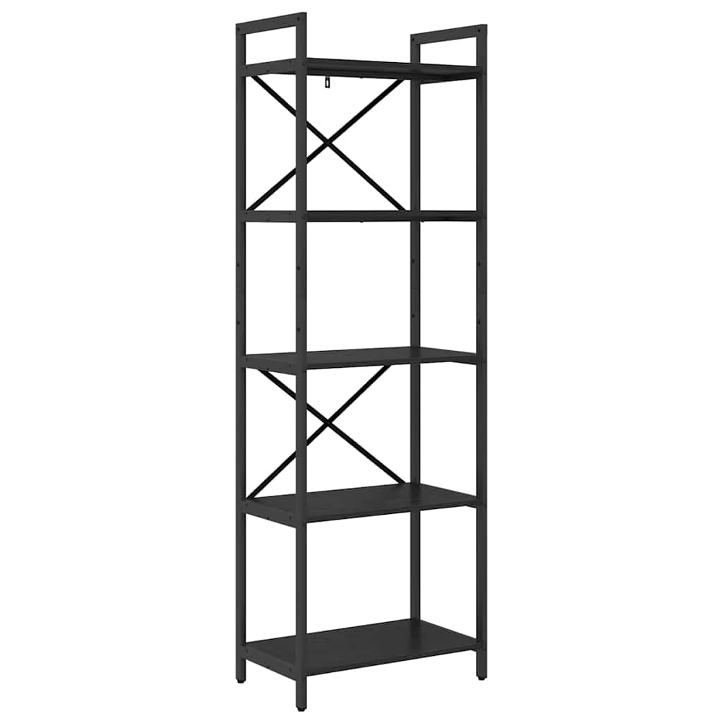 vidaXL Boekenkast Zwart Eiken 56 x 34 x 171 cm Bewerkt hout