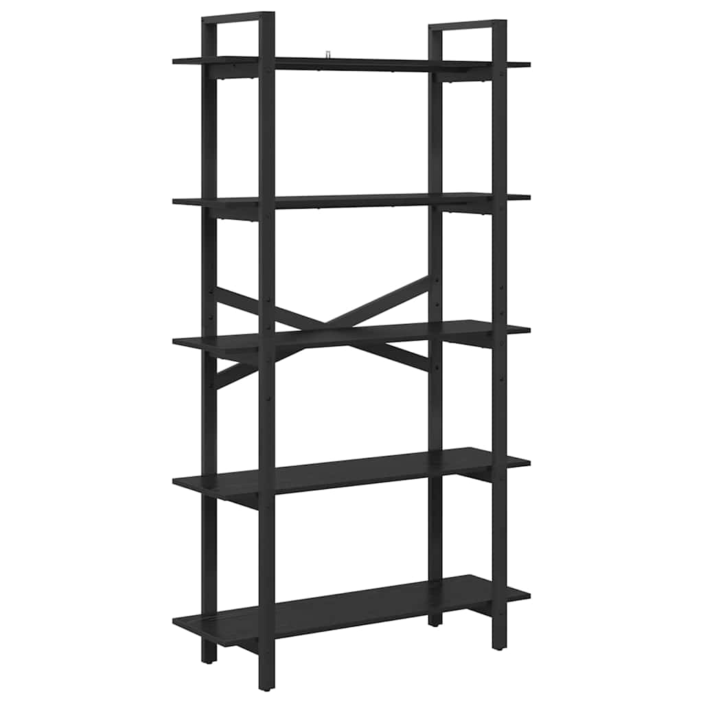 vidaXL Boekenkast Zwart Eiken 100 x 33,5 x 178 cm Bewerkt hout
