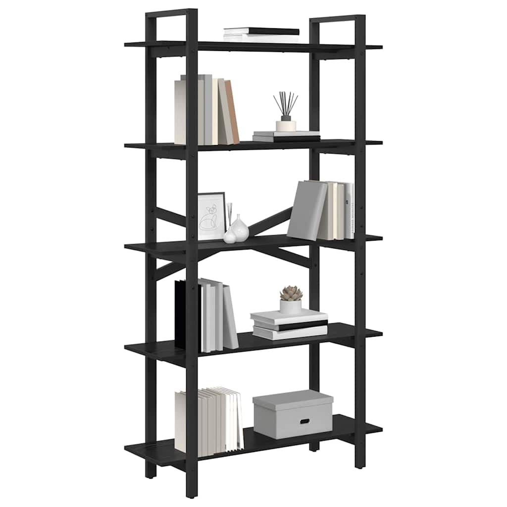 vidaXL Boekenkast Zwart Eiken 100 x 33,5 x 178 cm Bewerkt hout