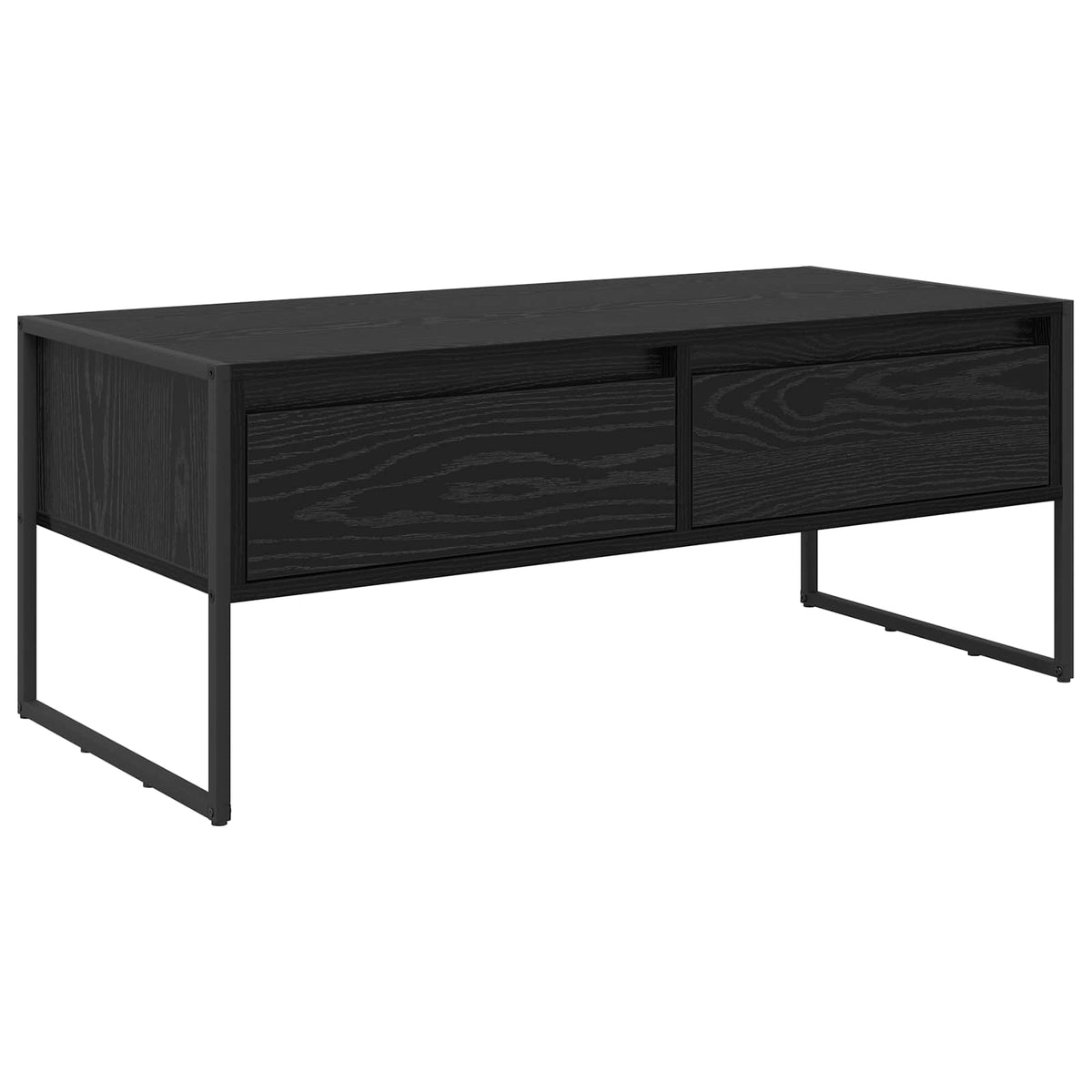 vidaXL Salontafel met lade Zwart Eiken 100 x 46 x 40 cm Bewerkt hout