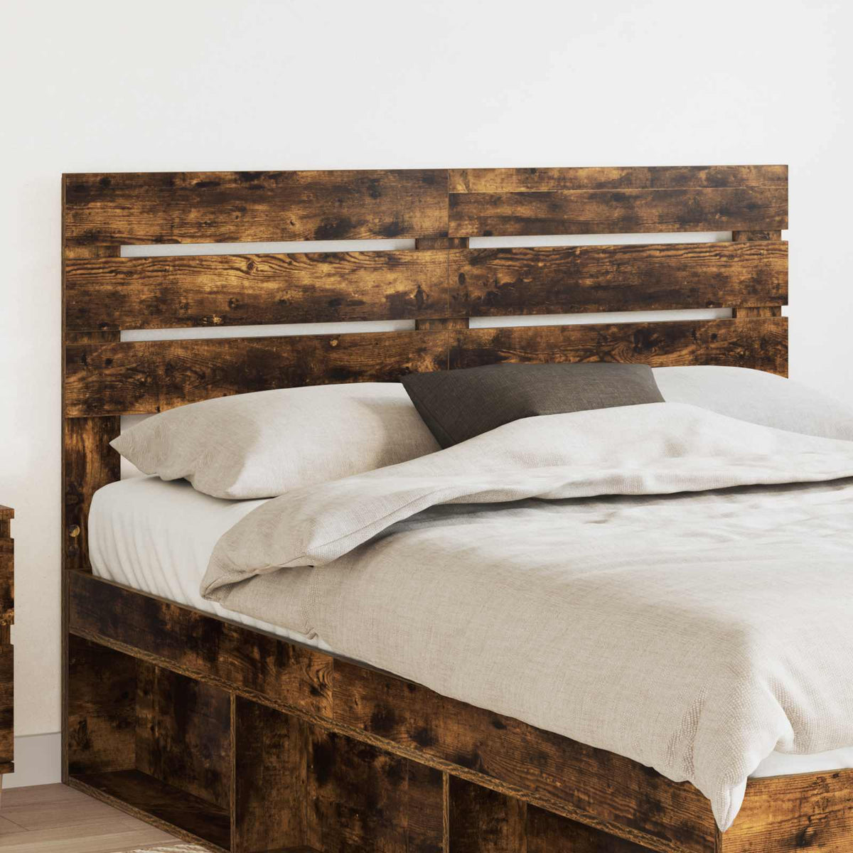 vidaXL Hoofdbord met hoofdeinde Wit 200 cm Bewerkt hout