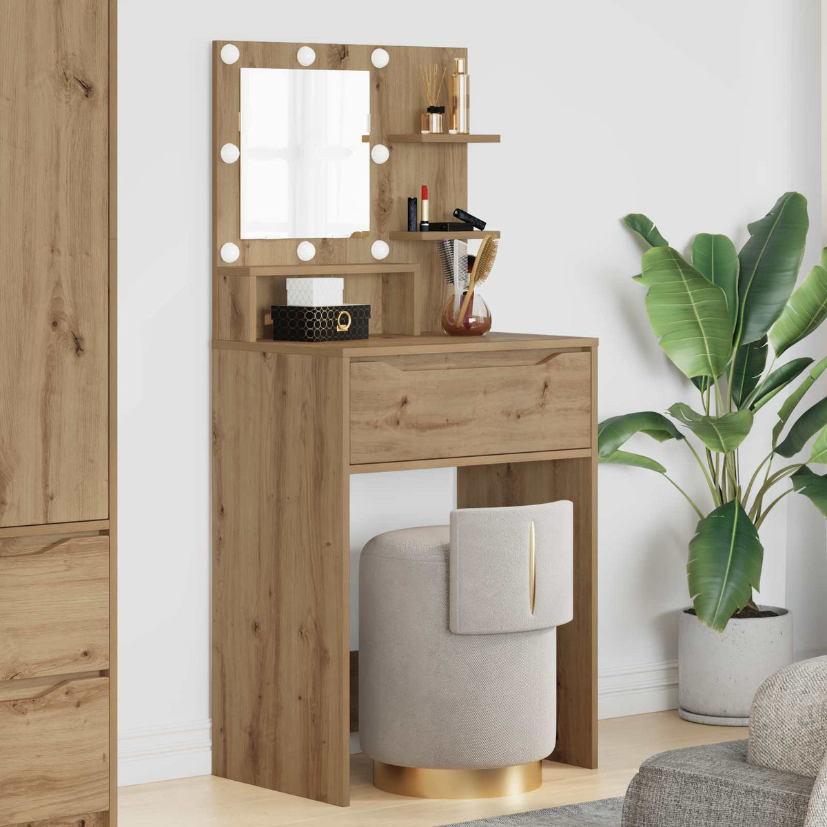 vidaXL Slaapkamer Kaptafels Wit 80 x 39,6 x 135 cm Bewerkt hout