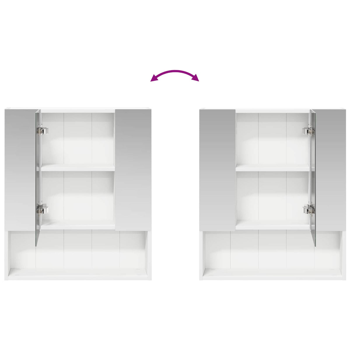 vidaXL Badkamer spiegelkast Wit 60 x 14.5 x 70 cm Bewerkt hout