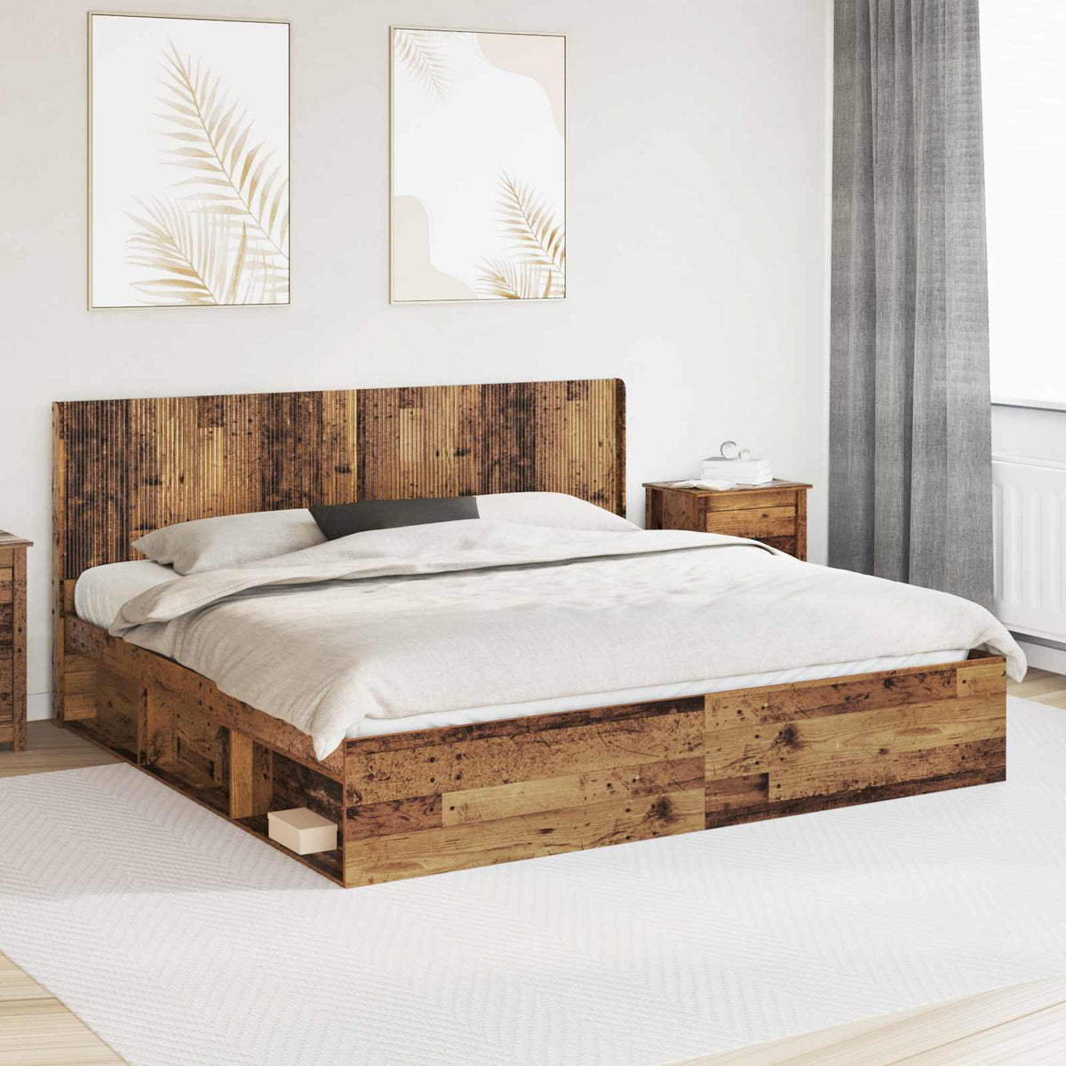 vidaXL Hoofdbord Wit Bewerkt hout