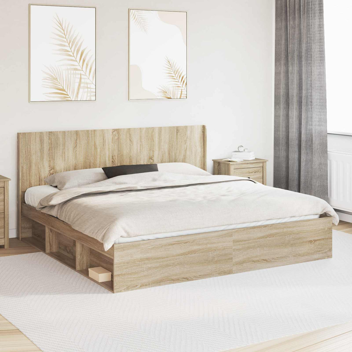 vidaXL Hoofdbord Wit Bewerkt hout