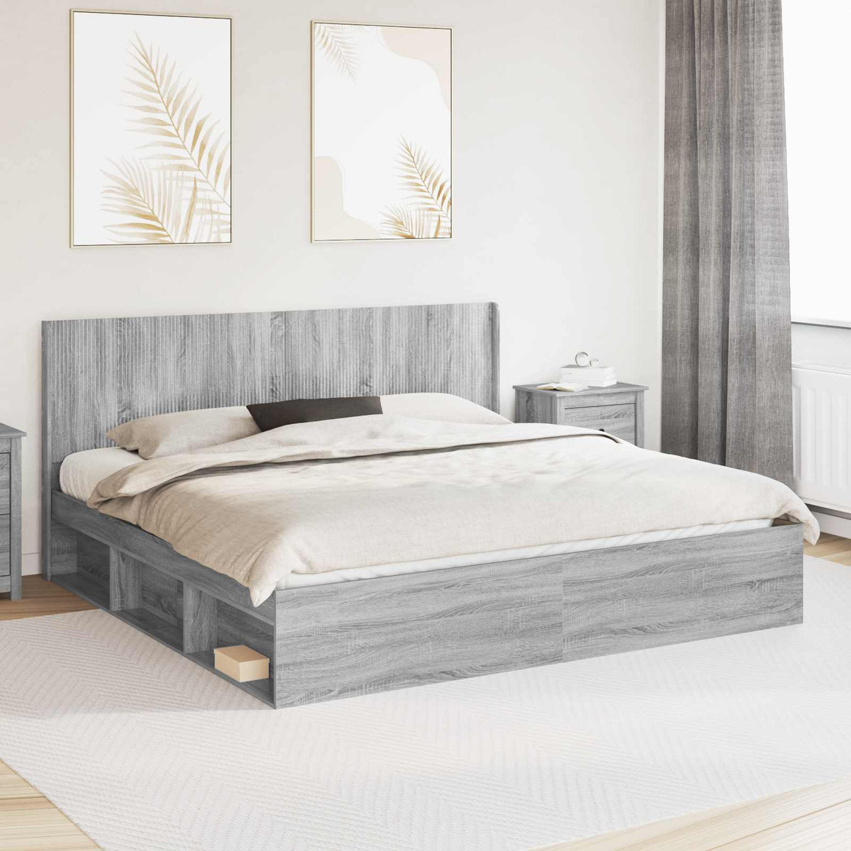 vidaXL Hoofdbord Wit Bewerkt hout