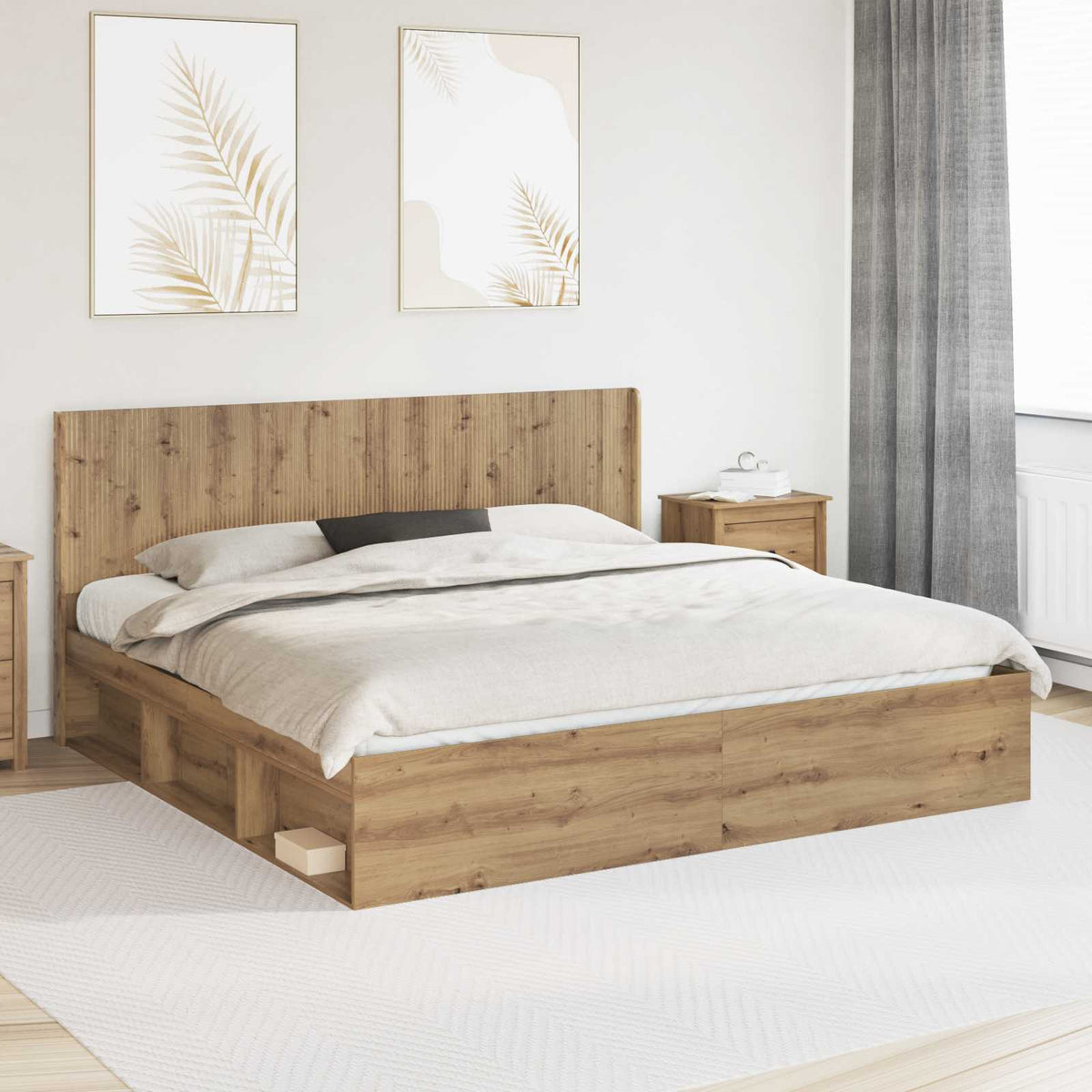 vidaXL Hoofdbord Wit Bewerkt hout