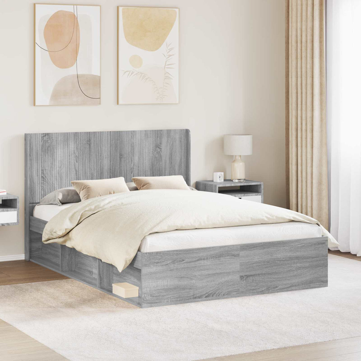 vidaXL Hoofdbord Wit Bewerkt hout