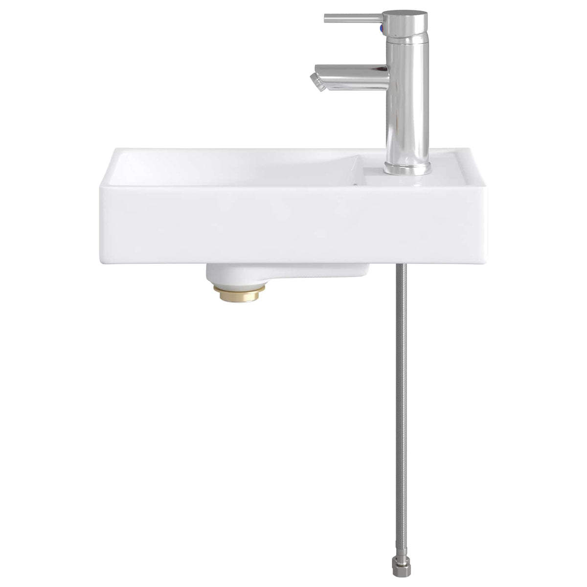 vidaXL Badkamer Waskom Chroom 40,5 x 22,5 x 11,5 cm Metaal