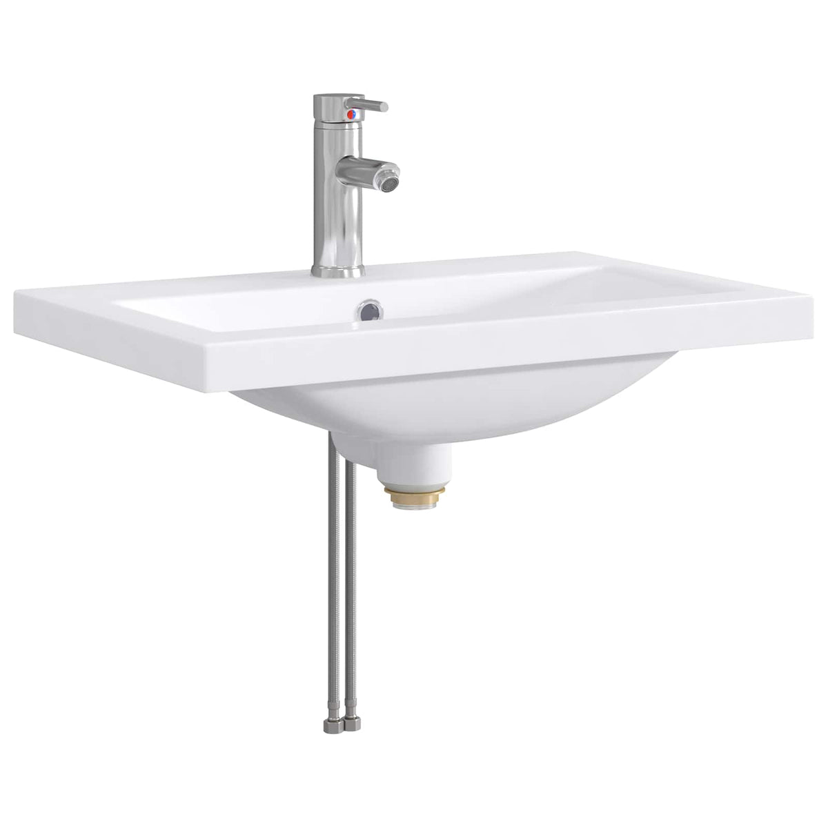 vidaXL Badkamer Waskom Chroom 61 x 40 x 16,5 cm Metaal