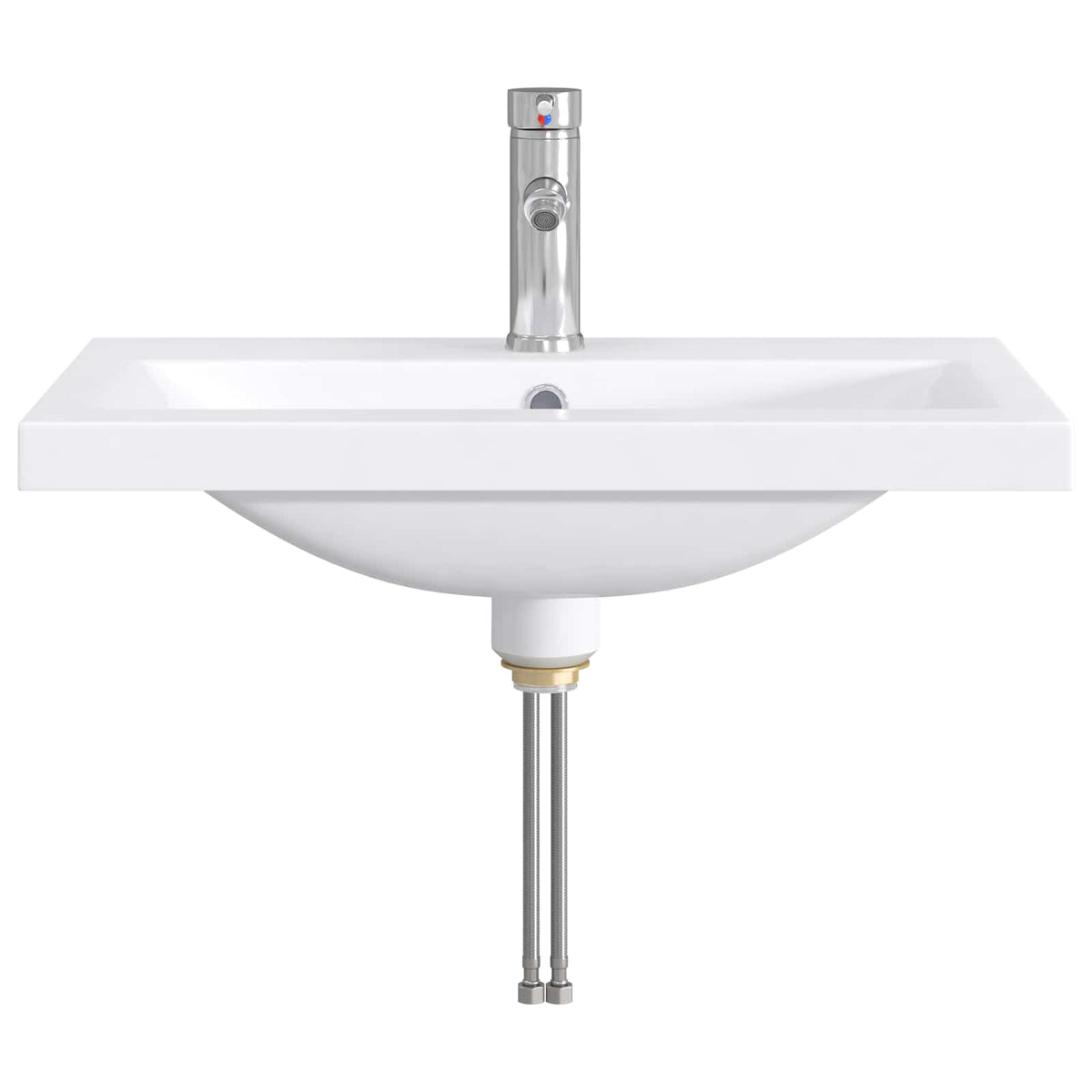 vidaXL Badkamer Waskom Chroom 61 x 40 x 16,5 cm Metaal