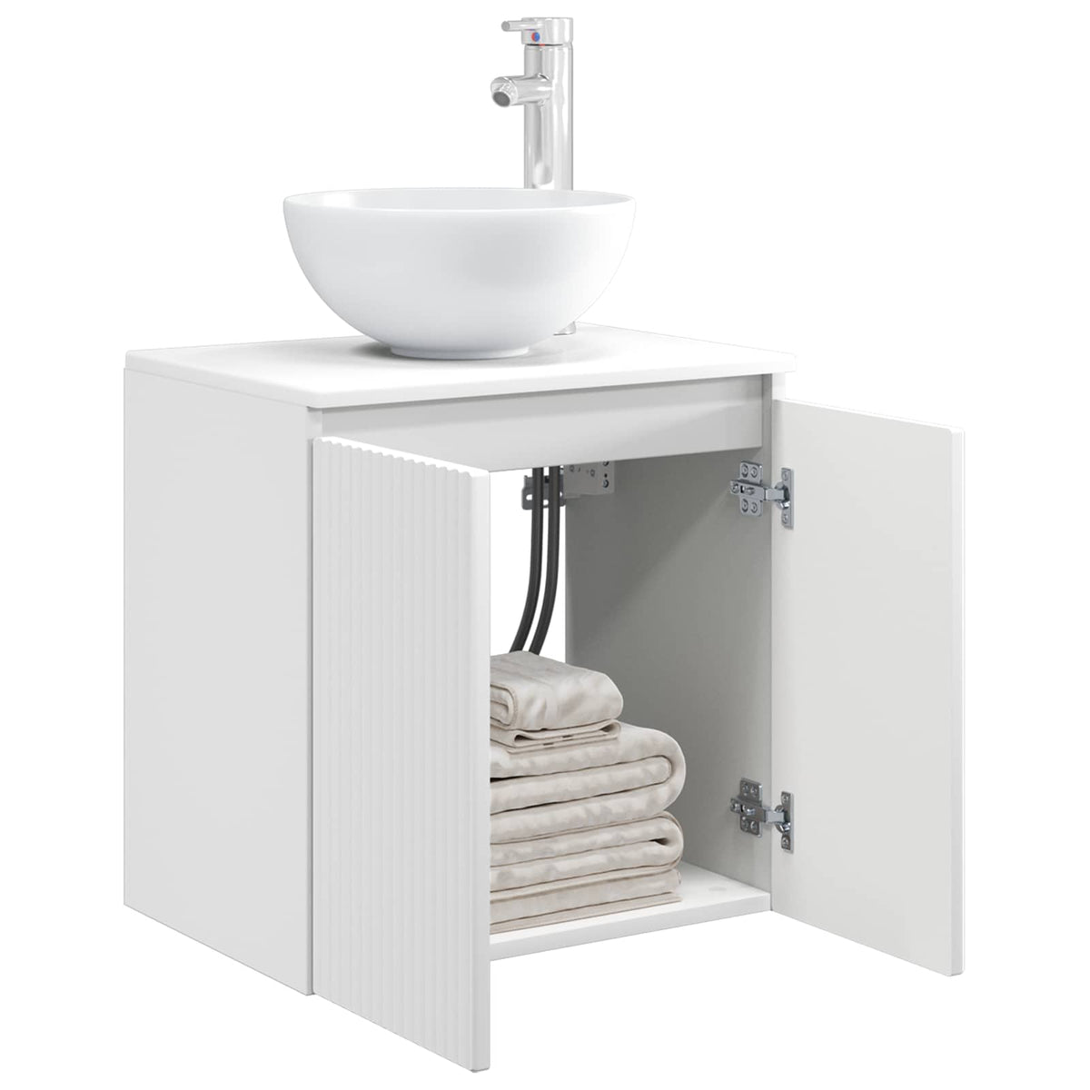 vidaXL Wandgemonteerde wastafelmeubel Wit 49,5 x 35 x 63 cm