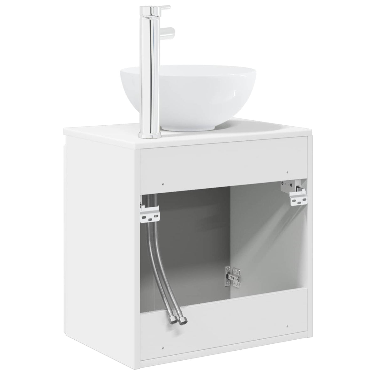 vidaXL Wandgemonteerde wastafelmeubel Wit 49,5 x 35 x 63 cm