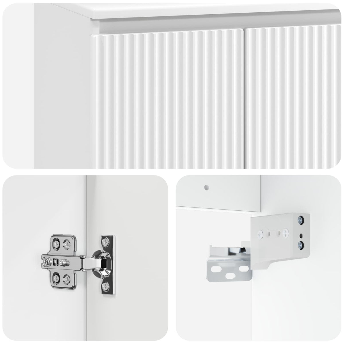 vidaXL Wand Gemonteerde Badkamerkast Wit 62,5 x 44,5 x 50 cm