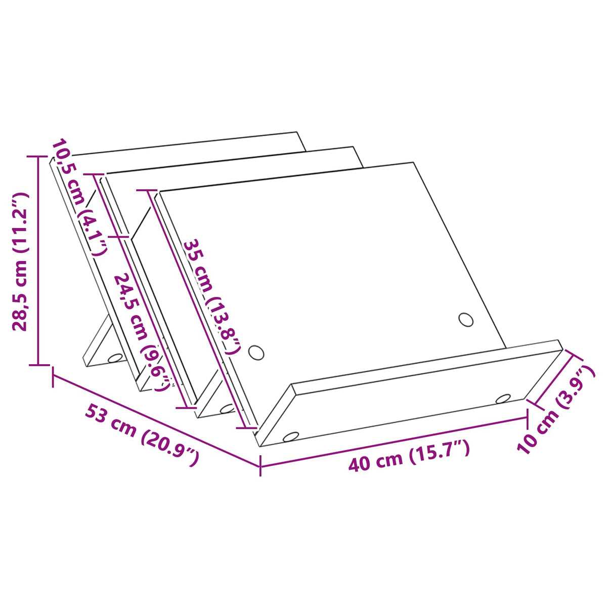 vidaXL Bijzetkast met plank Wit 57,5 x 40 x 42 cm Bewerkt hout