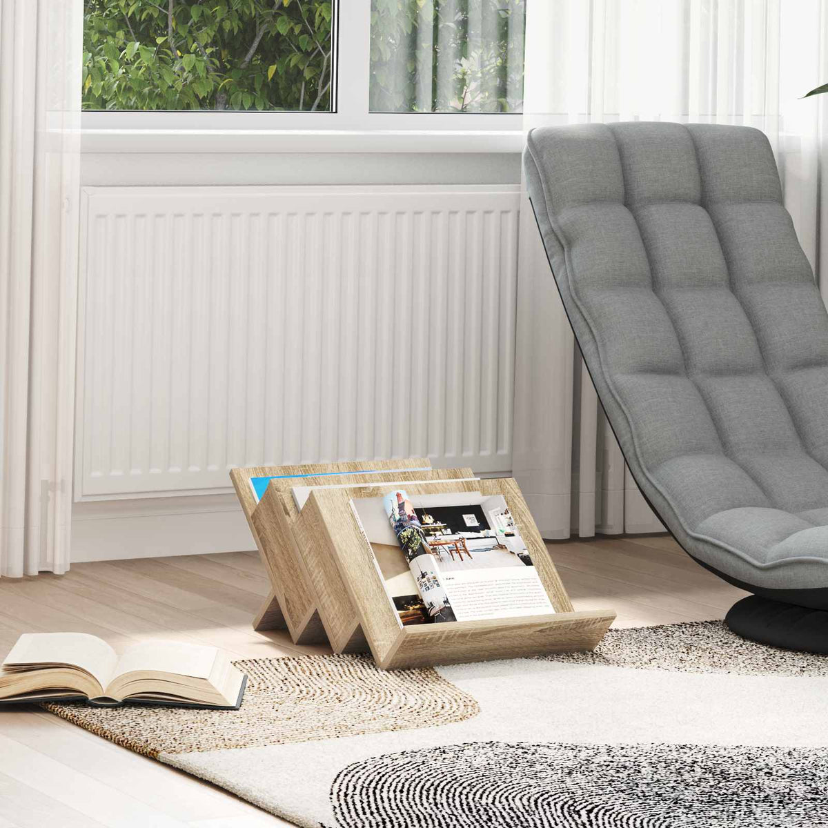 vidaXL Bijzetkast met plank Wit 57,5 x 40 x 42 cm Bewerkt hout