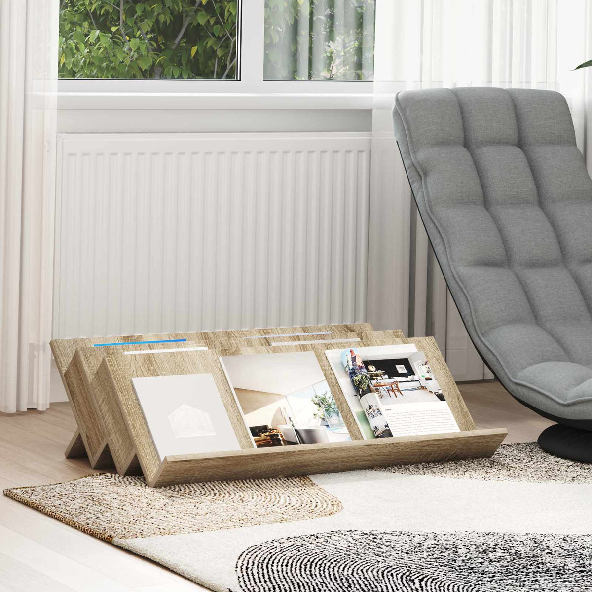 vidaXL Bijzetkast met plank Wit 57,5 x 40 x 42 cm Bewerkt hout