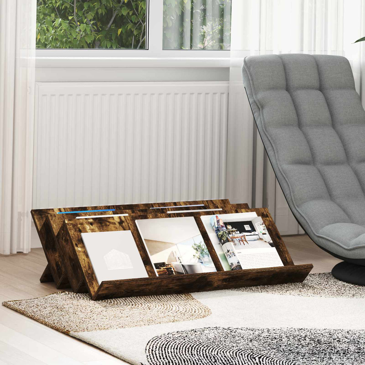 vidaXL Bijzetkast met plank Wit 57,5 x 40 x 42 cm Bewerkt hout