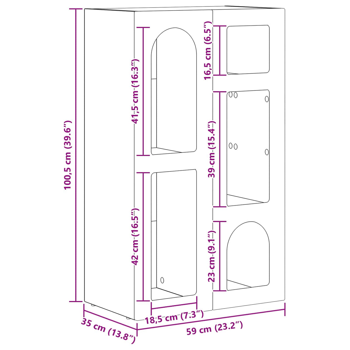 vidaXL Dressoir Wit 59 x 35 x 100,5 cm Bewerkt hout