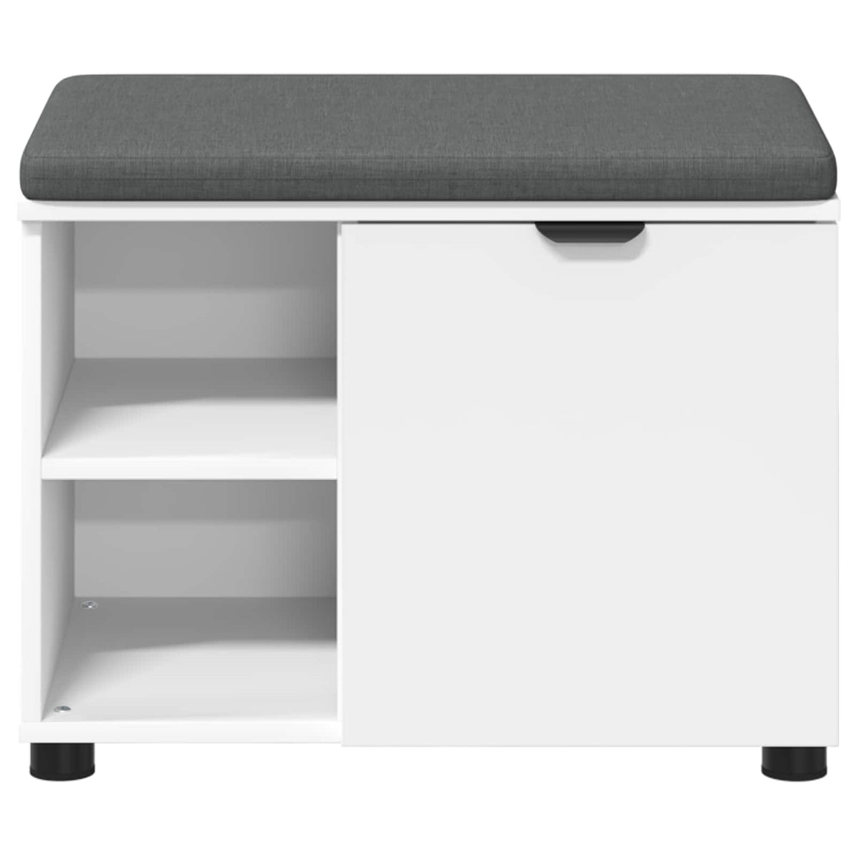 vidaXL Halbank met kussen Effen Wit 60 x 38 x 46 cm