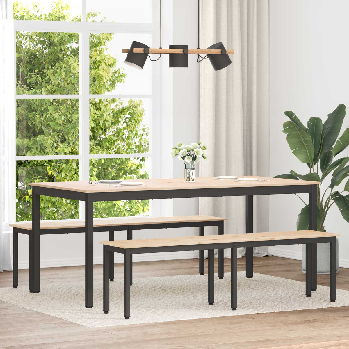 vidaXL Bank Naturel 80 x 35 x 45 cm Massief grenenhout