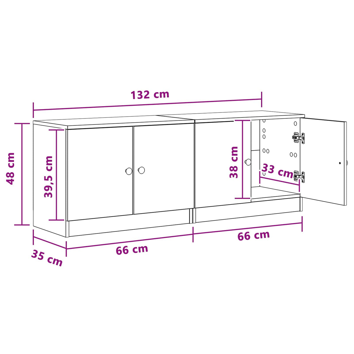 vidaXL Opbergkast voor Loftbed 2 st Wit 66 x 35 x 48 cm Bewerkt hout