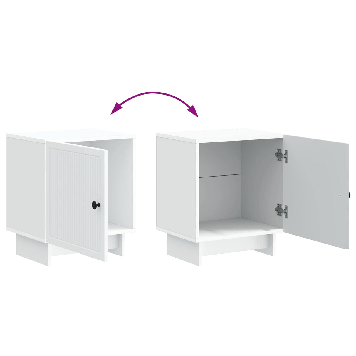 vidaXL Nachtkastje 2 pcs Wit 43 x 34,5 x 50 cm Bewerkt hout