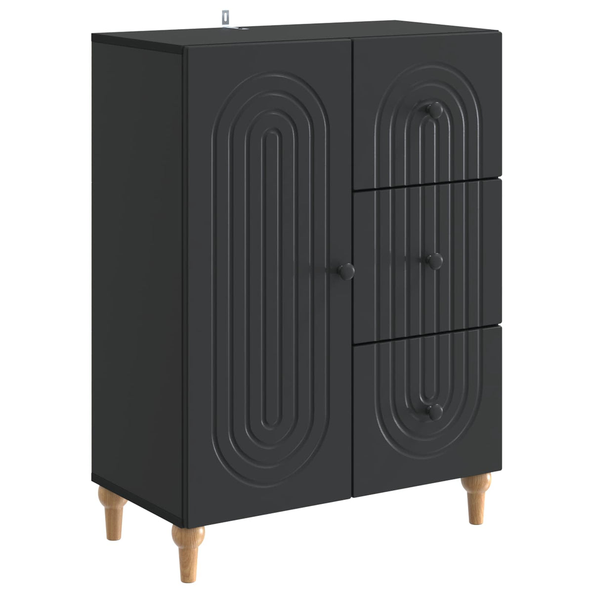 vidaXL Dressoir met lade Zwart 66 x 34,5 x 90 cm Bewerkt hout