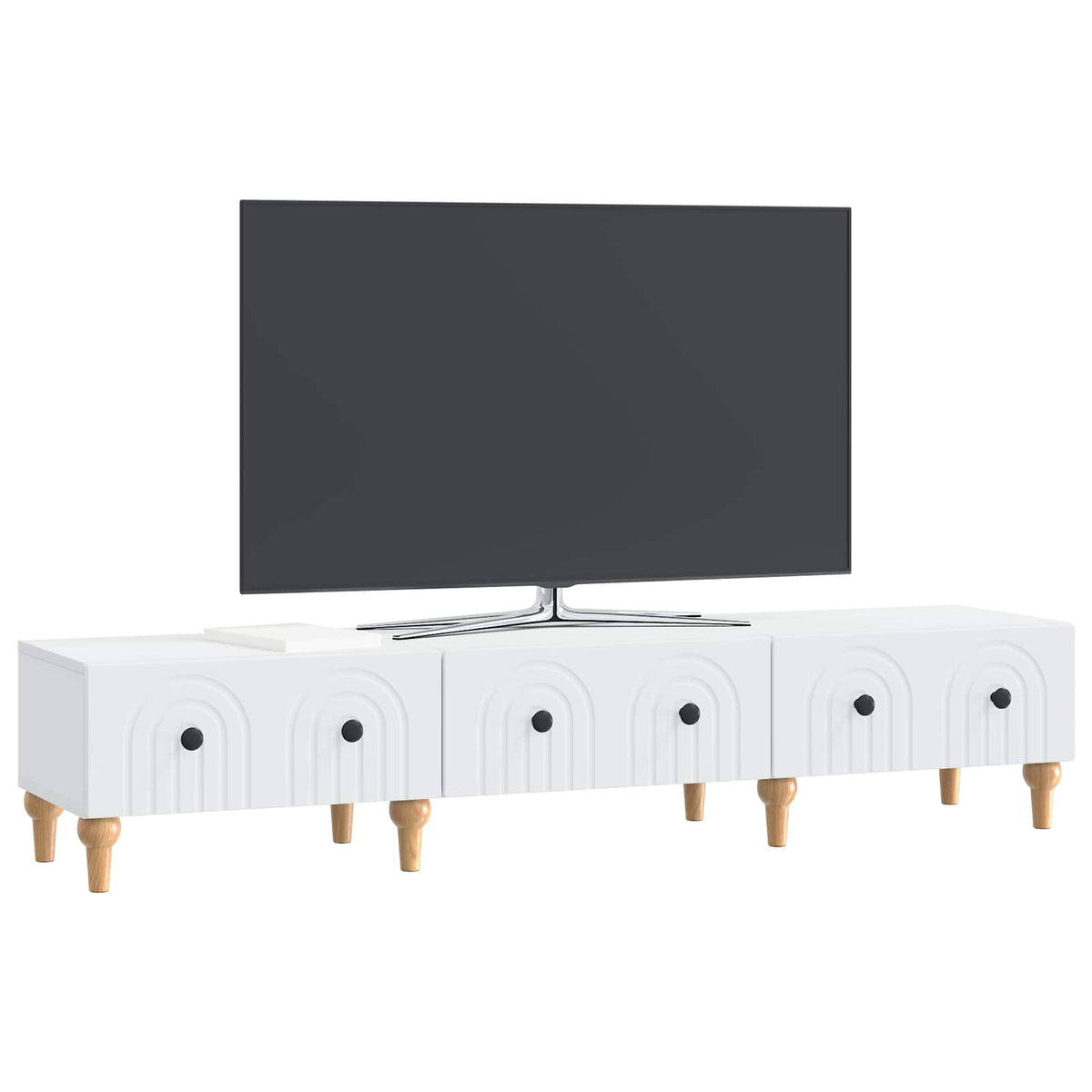 vidaXL TV-kast met lade Zwart 147 x 34,5 x 30 cm Bewerkt hout