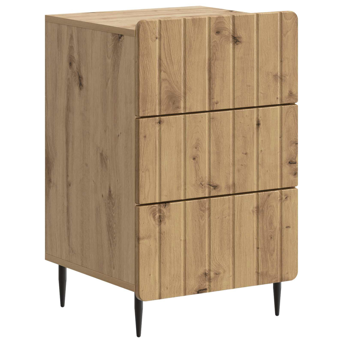 vidaXL Nachtkastje met lade Zwart 43x 41 x 68 cm Bewerkt hout