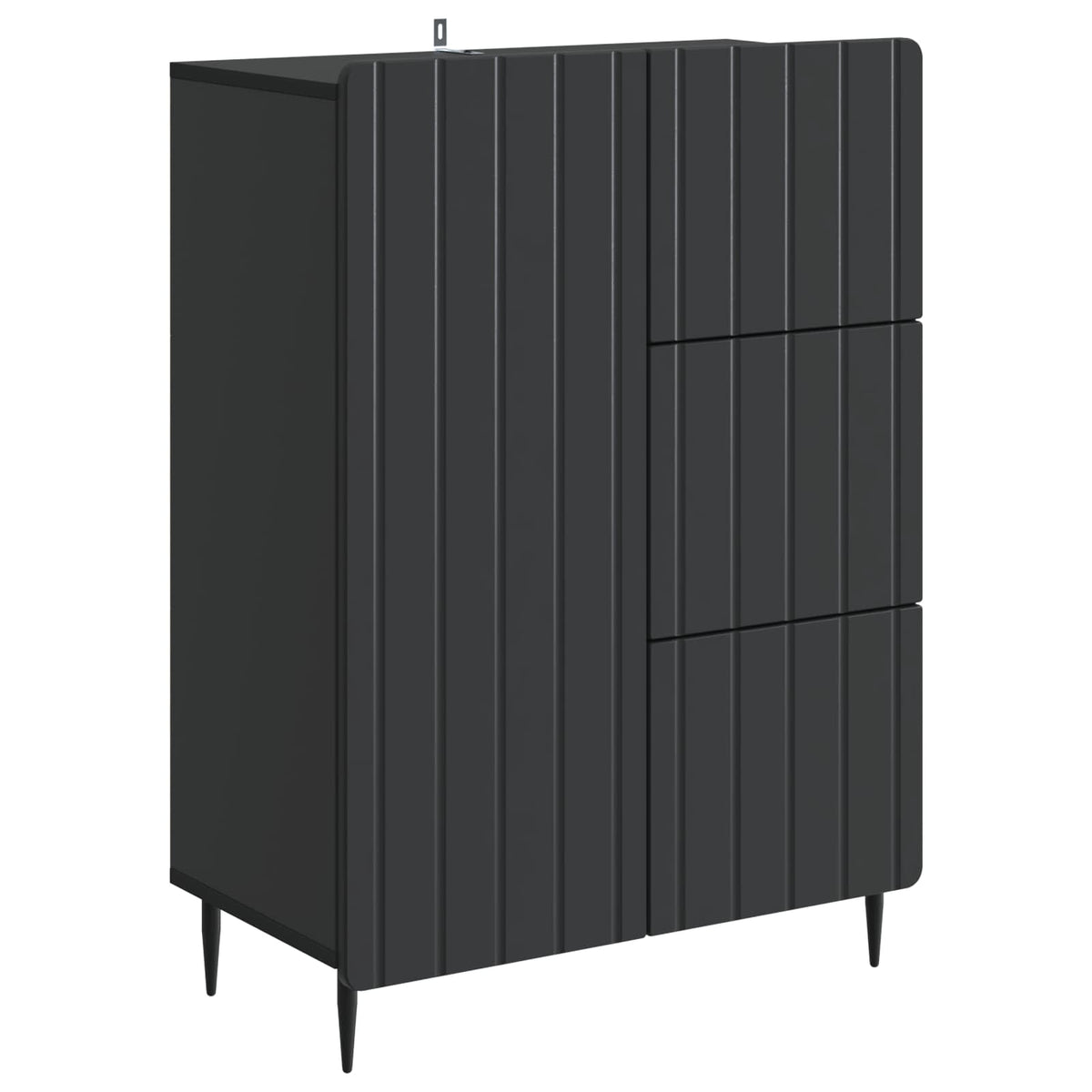 vidaXL Dressoir met lade Zwart 66 x 34,5 x 91,5 cm Bewerkt hout