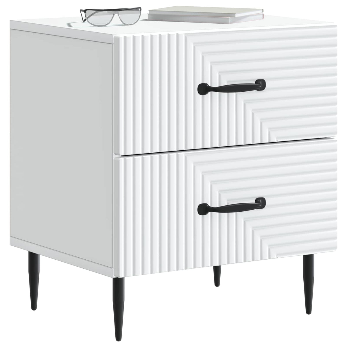vidaXL Nachtkastje met lade 2 pcs Wit 43 x 34,5 x 47,5 cm Bewerkt hout