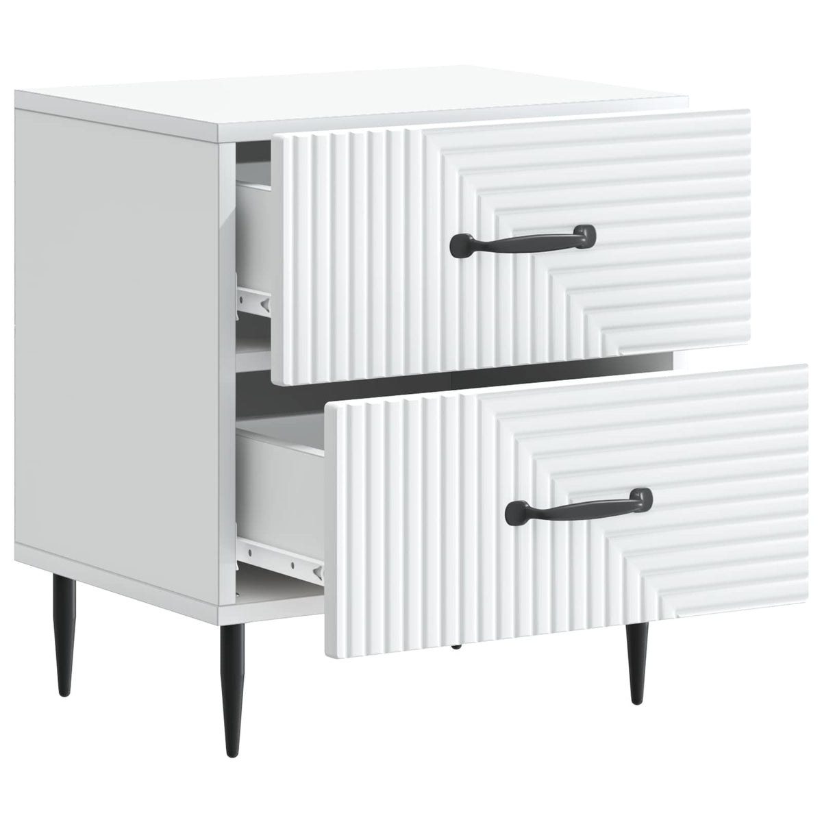 vidaXL Nachtkastje met lade 2 pcs Wit 43 x 34,5 x 47,5 cm Bewerkt hout