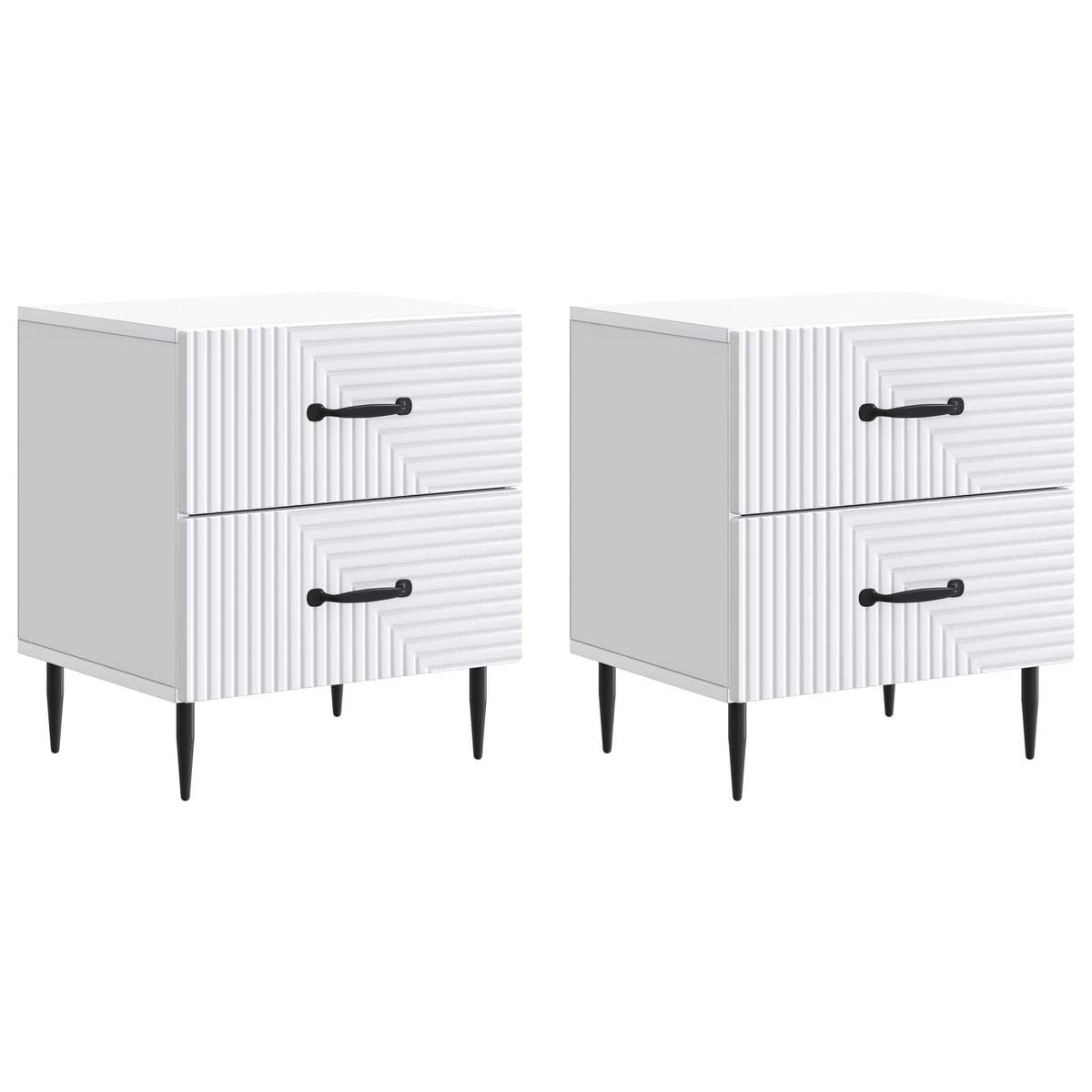 vidaXL Nachtkastje met lade 2 pcs Wit 43 x 34,5 x 47,5 cm Bewerkt hout