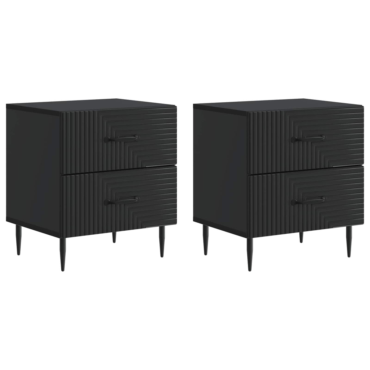 vidaXL Nachtkastje met lade 2 pcs Wit 43 x 34,5 x 47,5 cm Bewerkt hout