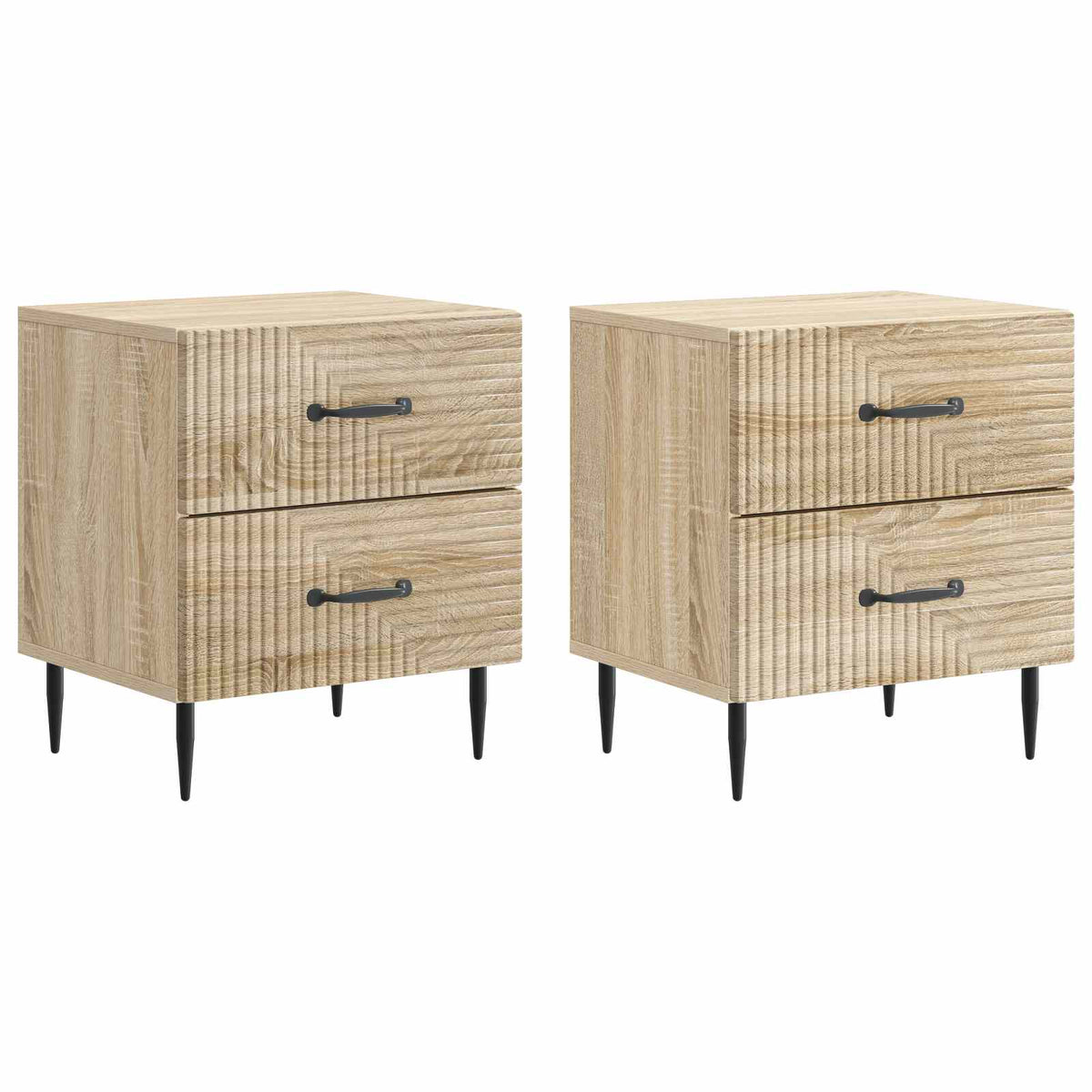 vidaXL Nachtkastje met lade 2 pcs Wit 43 x 34,5 x 47,5 cm Bewerkt hout