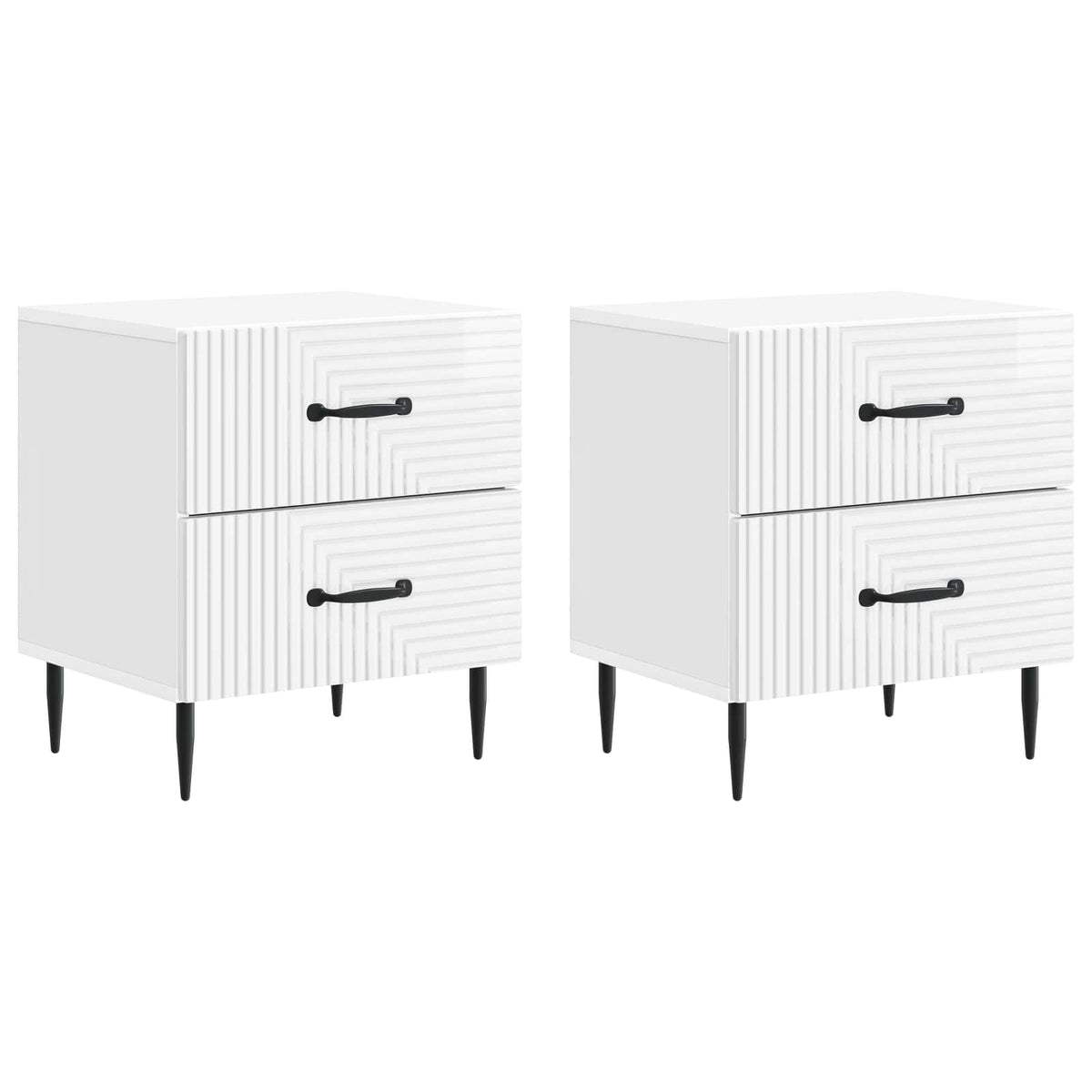 vidaXL Nachtkastje met lade 2 pcs Wit 43 x 34,5 x 47,5 cm Bewerkt hout