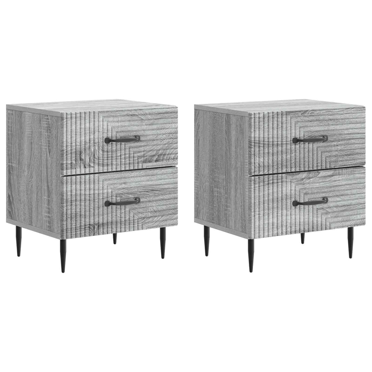 vidaXL Nachtkastje met lade 2 pcs Wit 43 x 34,5 x 47,5 cm Bewerkt hout