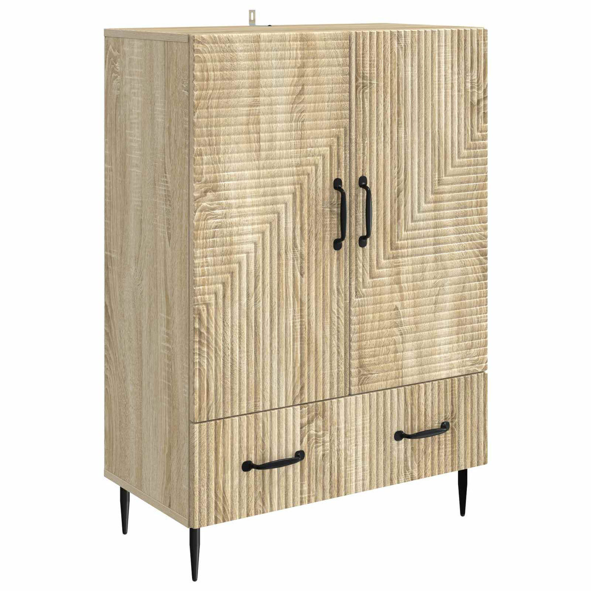 vidaXL Dressoir met lade Zwart 66 x 34,5 x 95 cm Bewerkt hout