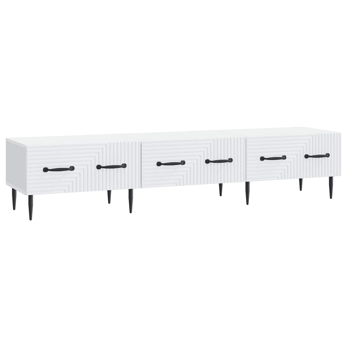 vidaXL TV-kast met lade Zwart 147 x 34,5 x 30 cm Bewerkt hout