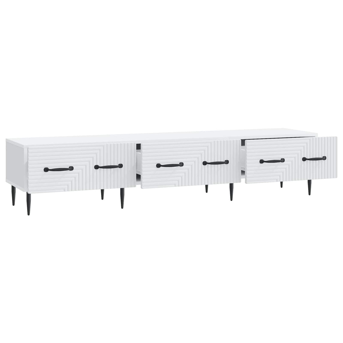vidaXL TV-kast met lade Zwart 147 x 34,5 x 30 cm Bewerkt hout