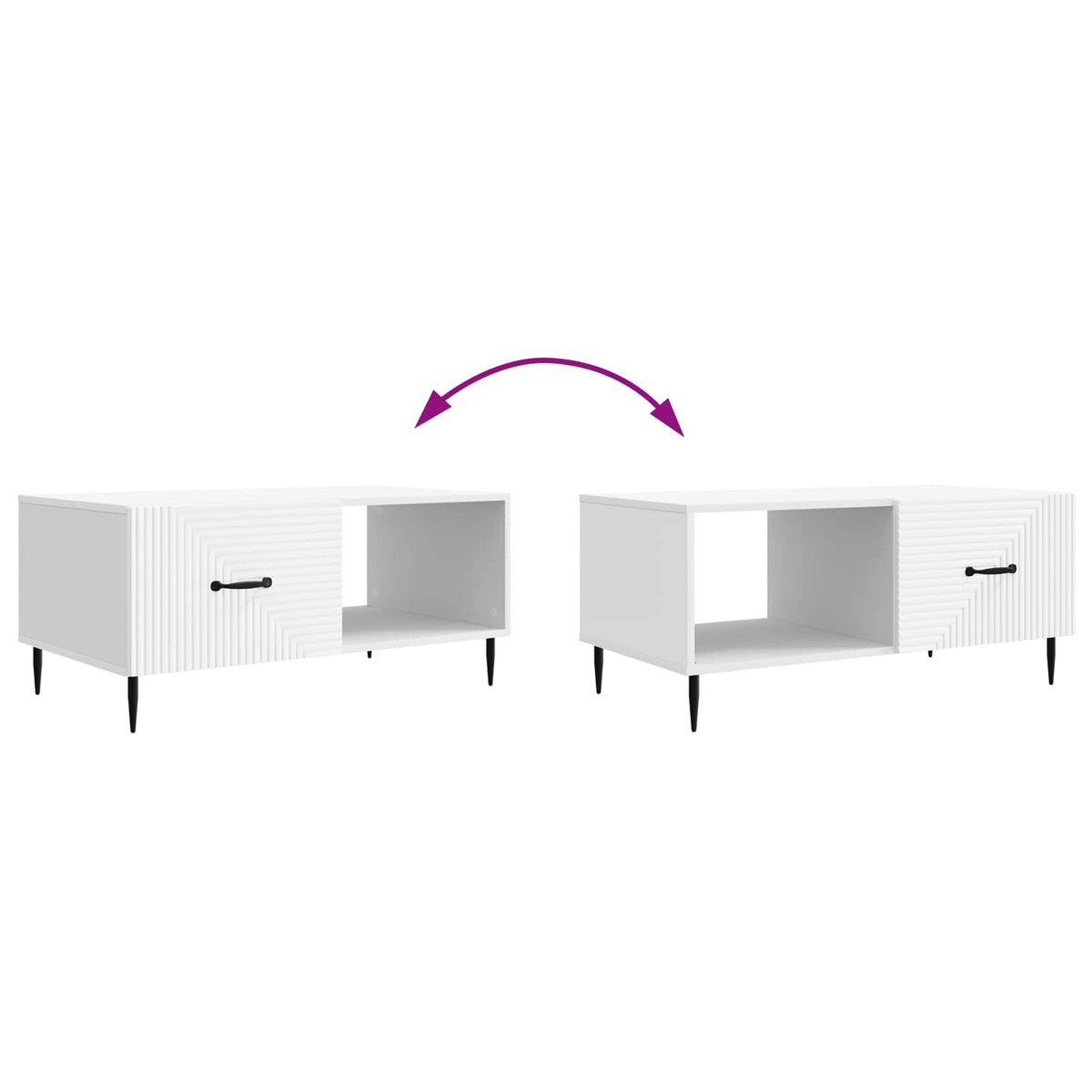 vidaXL Salontafel Zwart 90 x 50 x 40 cm Bewerkt hout