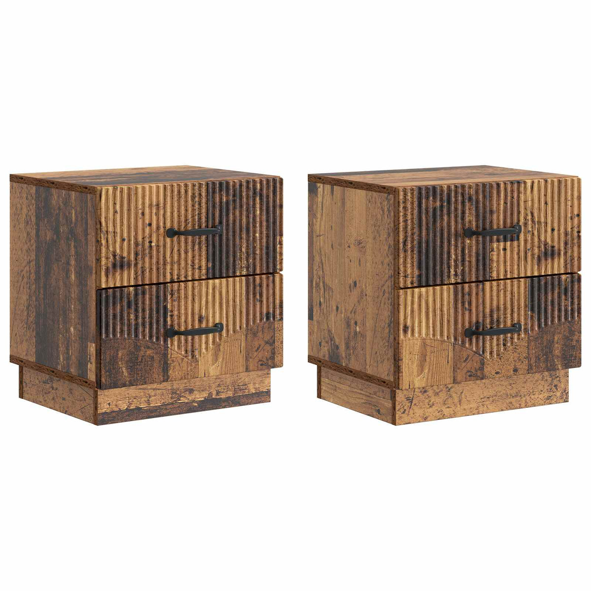 vidaXL Nachtkastje met lade 2 pcs Wit 43 x 34,5 x 44,5 cm Bewerkt hout