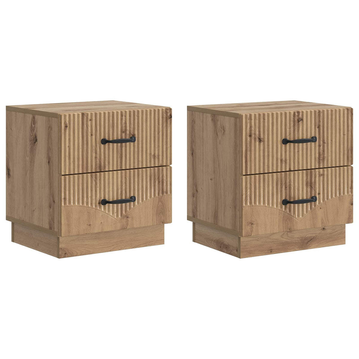 vidaXL Nachtkastje met lade 2 pcs Wit 43 x 34,5 x 44,5 cm Bewerkt hout