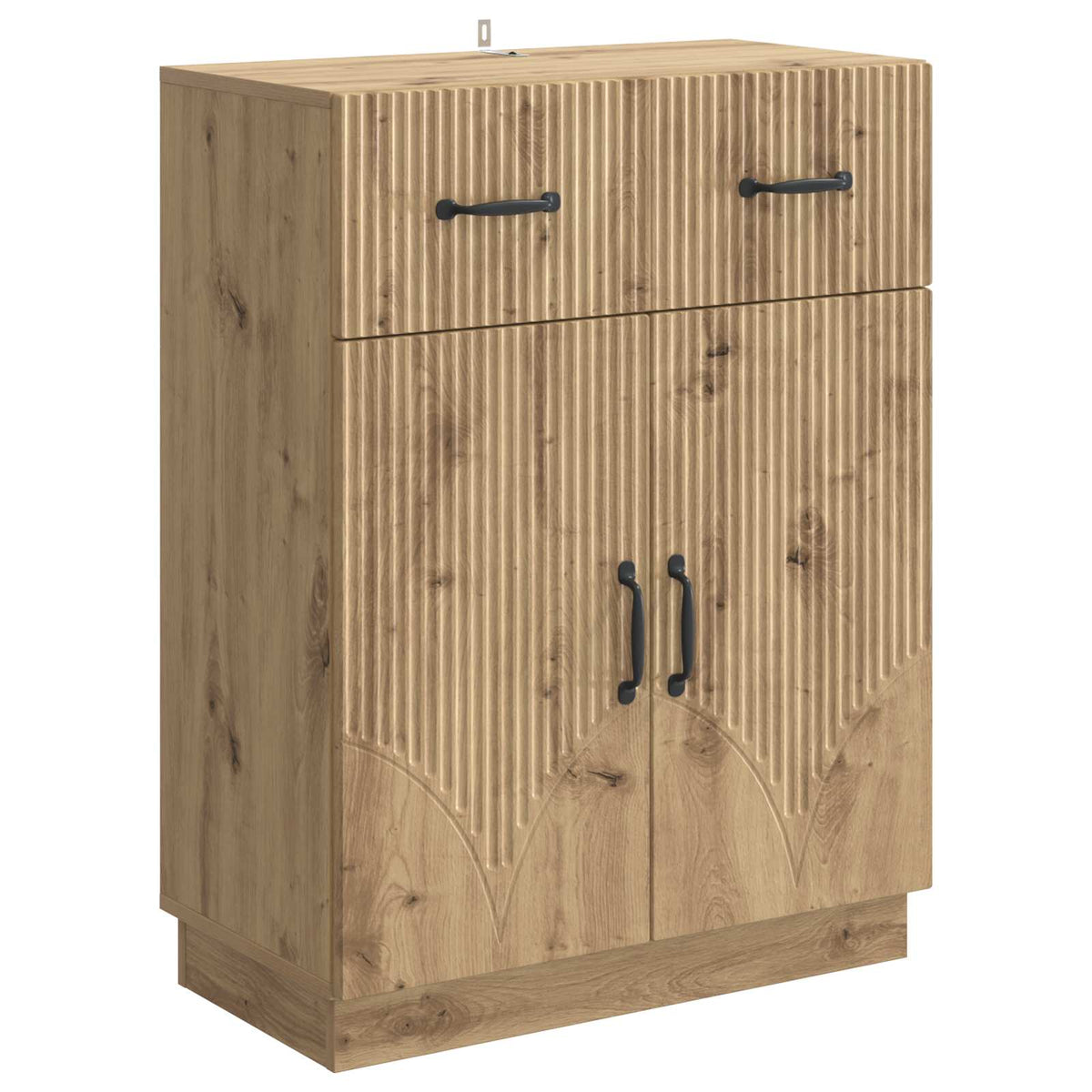 vidaXL Dressoir met lade Zwart 66 x 34,5 x 87 cm Bewerkt hout