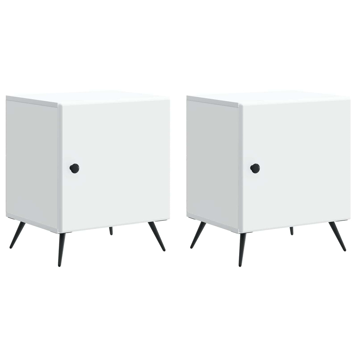 vidaXL Nachtkastje 2 pcs Wit 43 x 34,5 x 50 cm Bewerkt hout